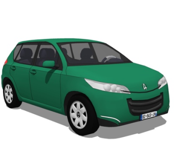 现代小汽车su模型