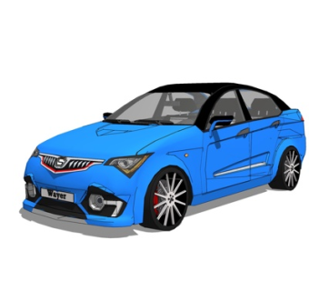 现代小汽车su模型