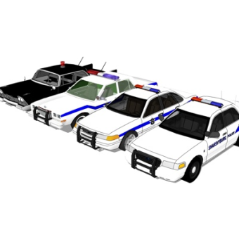 现代警车su模型