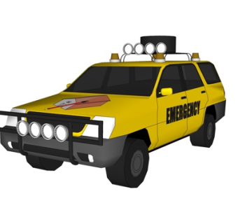 现代小汽车su模型