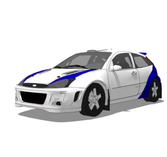 现代小汽车su模型