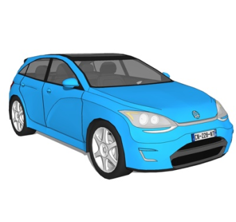 现代小汽车su模型