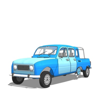 现代小汽车su模型