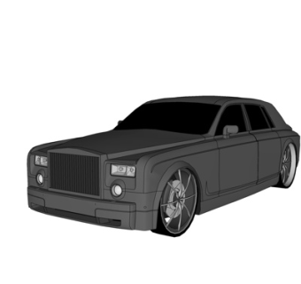 现代小汽车su模型