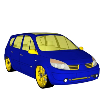 现代小汽车su模型