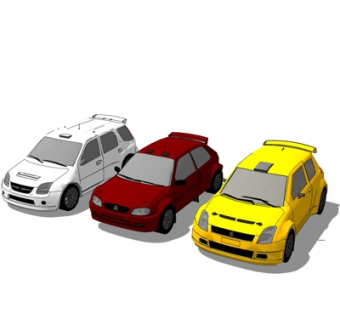 现代汽车组合su模型