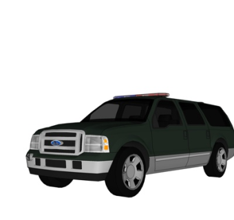 现代警车su模型