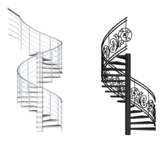 欧式旋转楼梯su模型