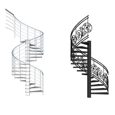 欧式旋转楼梯su模型