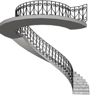欧式旋转楼梯su模型