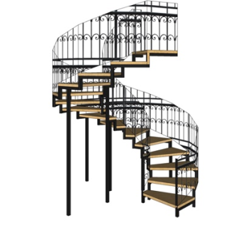 欧式旋转楼梯su模型