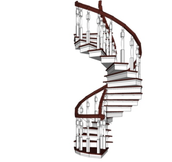 欧式旋转楼梯su模型