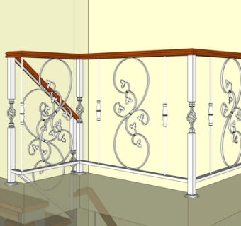 欧式铁艺护栏su模型