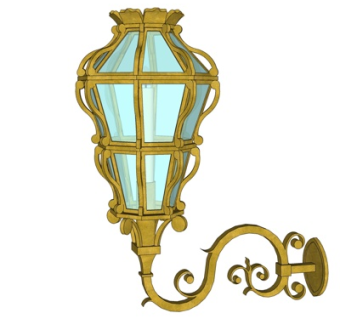 欧式壁灯su模型