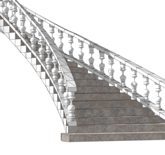欧式楼梯su模型