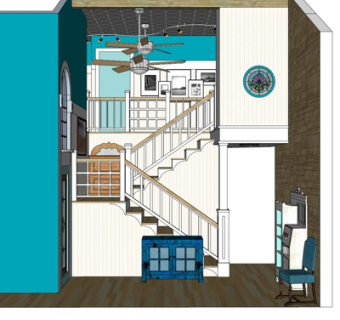 现代室内楼梯su模型