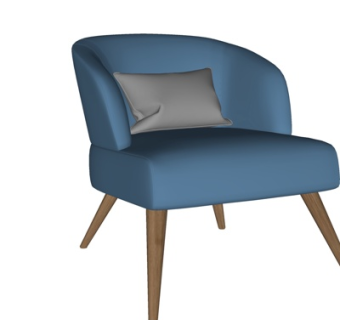 北欧布艺单椅su模型