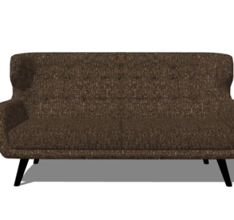 北欧布艺双人沙发su模型