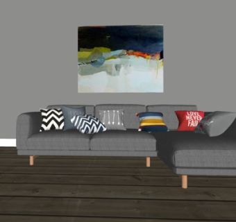 现代布艺多人沙发su模型