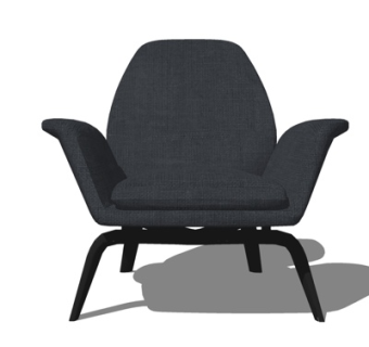 现代布艺休闲椅su模型