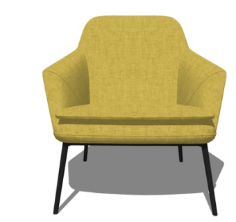 现代布艺单椅su模型