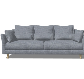 北欧布艺双人沙发su模型