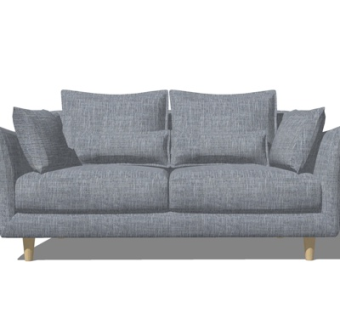 北欧布艺双人沙发su模型