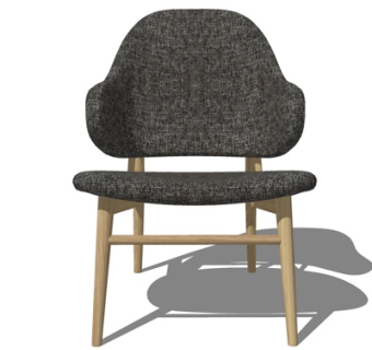 北欧实木单椅su模型