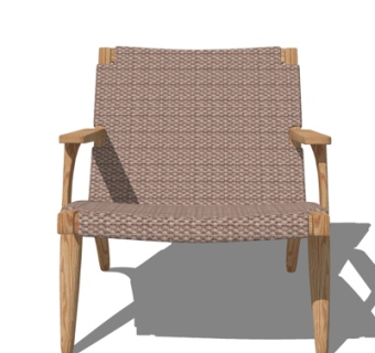 现代实木单椅su模型