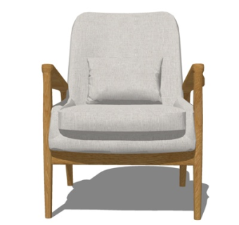 现代布艺单椅su模型