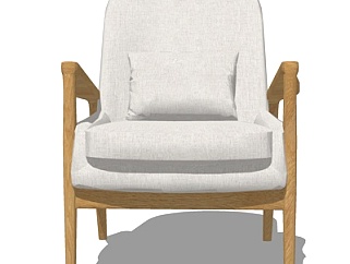 现代布艺单椅su模型
