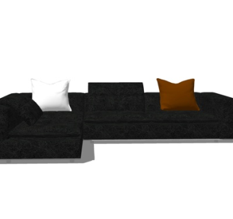 现代布艺多人沙发su模型