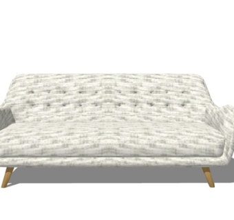 北欧布艺多人沙发su模型