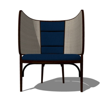 新中式休闲椅su模型