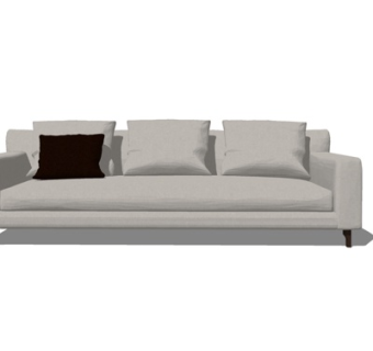 现代布艺多人沙发su模型