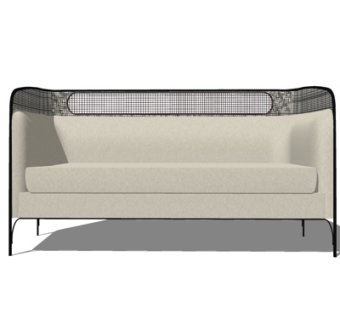 现代布艺双人沙发su模型