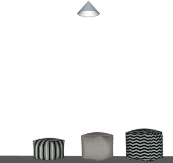 现代布艺沙发凳su模型