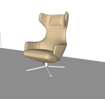 现代皮革休闲椅su模型