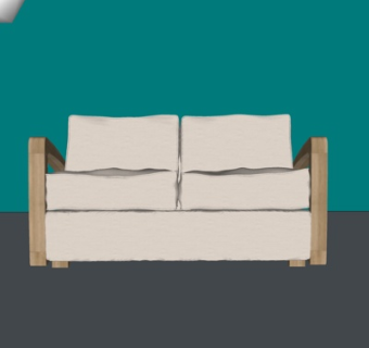 现代布艺双人沙发su模型