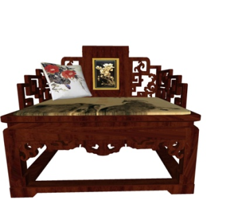 中式实木太师椅su模型