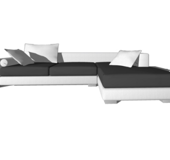 现代布艺多人沙发su模型