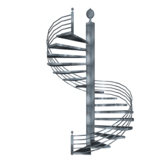 工业风旋转楼梯su模型