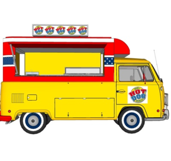 现代快餐车su模型