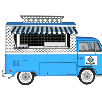 现代快餐车su模型