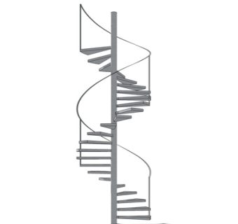 现代旋转楼梯su模型