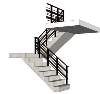 现代楼梯su模型
