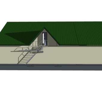 现代厂房外观su模型