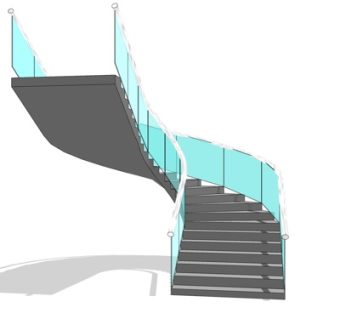 现代楼梯su模型