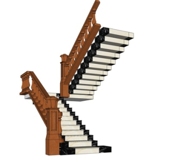 现代楼梯su模型