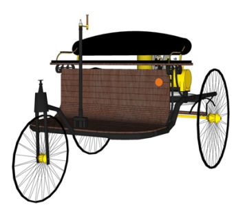 欧式复古三轮车su模型